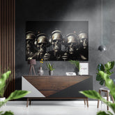 Skulls Having Fun Brushed Aluminum Dibond Wall Art.